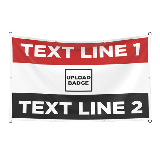 RED/WHITE/BLACK FOOTBALL FLAG TEMPLATE